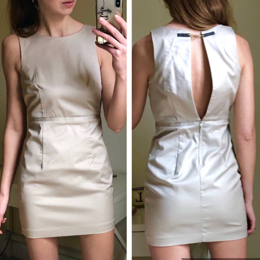 H&M beige mini dress, size 6